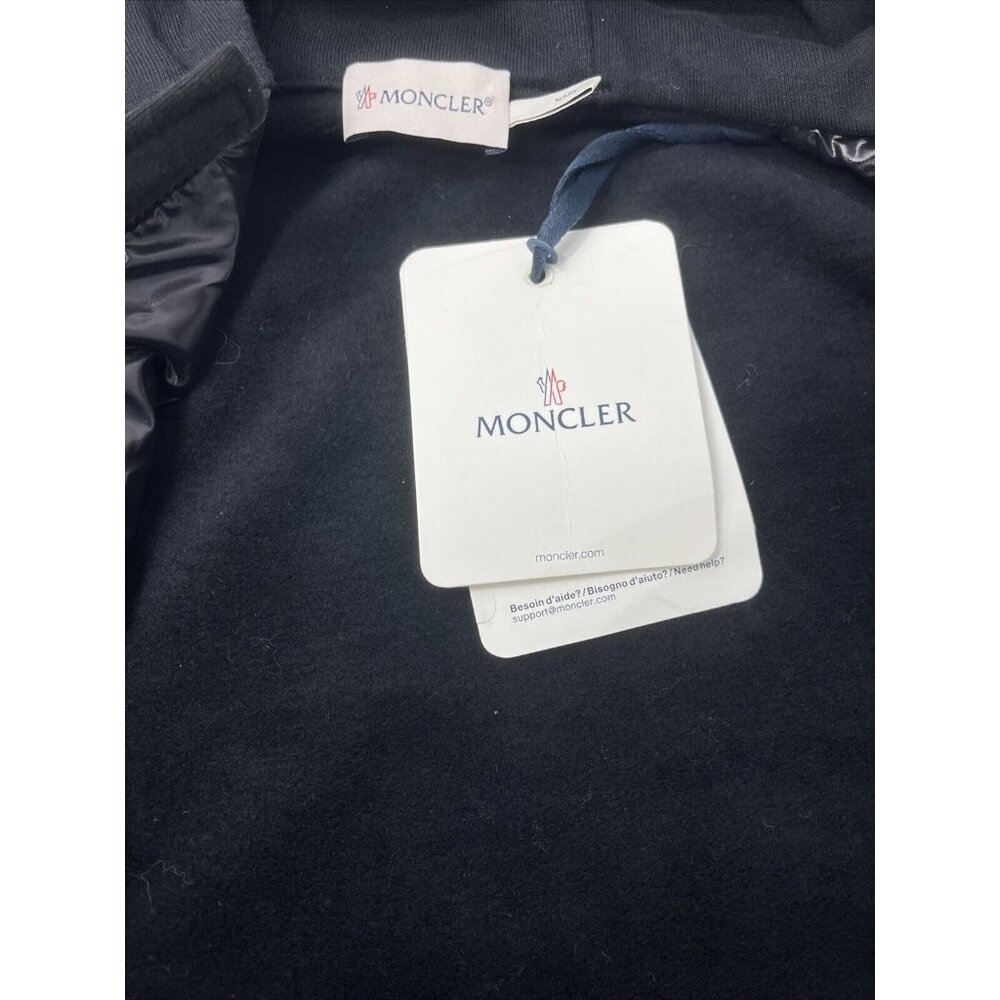 Moncler Kid's Quilted Down & Knit Hooded Black Cardigan Jacket Coat 10 NWT - Picture 9 of 10